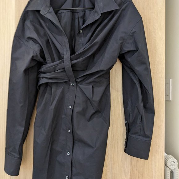 Alexander Wang Gathered Long-Sleeved Shirt Dress - Picture 5 of 6